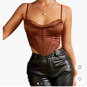 Viral Amazon corset top in brown